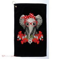Save The Elephants Elephant Mom Red Bow Woman Golf Towel thumb 0