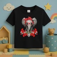 Save The Elephants Elephant Mom Red Bow Woman Toddler T-Shirt thumb 3