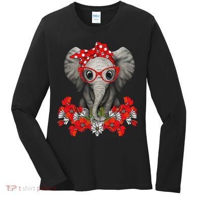 Save The Elephants Elephant Mom Red Bow Woman Women's Long Sleeve Shirt