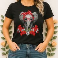 Save The Elephants Elephant Mom Red Bow Woman Women's T-Shirt thumb 2