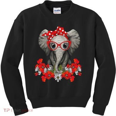 Save The Elephants Elephant Mom Red Bow Woman Kids Sweatshirt