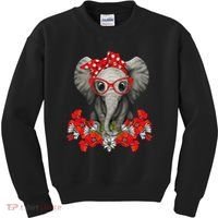 Save The Elephants Elephant Mom Red Bow Woman Kids Sweatshirt thumb 0
