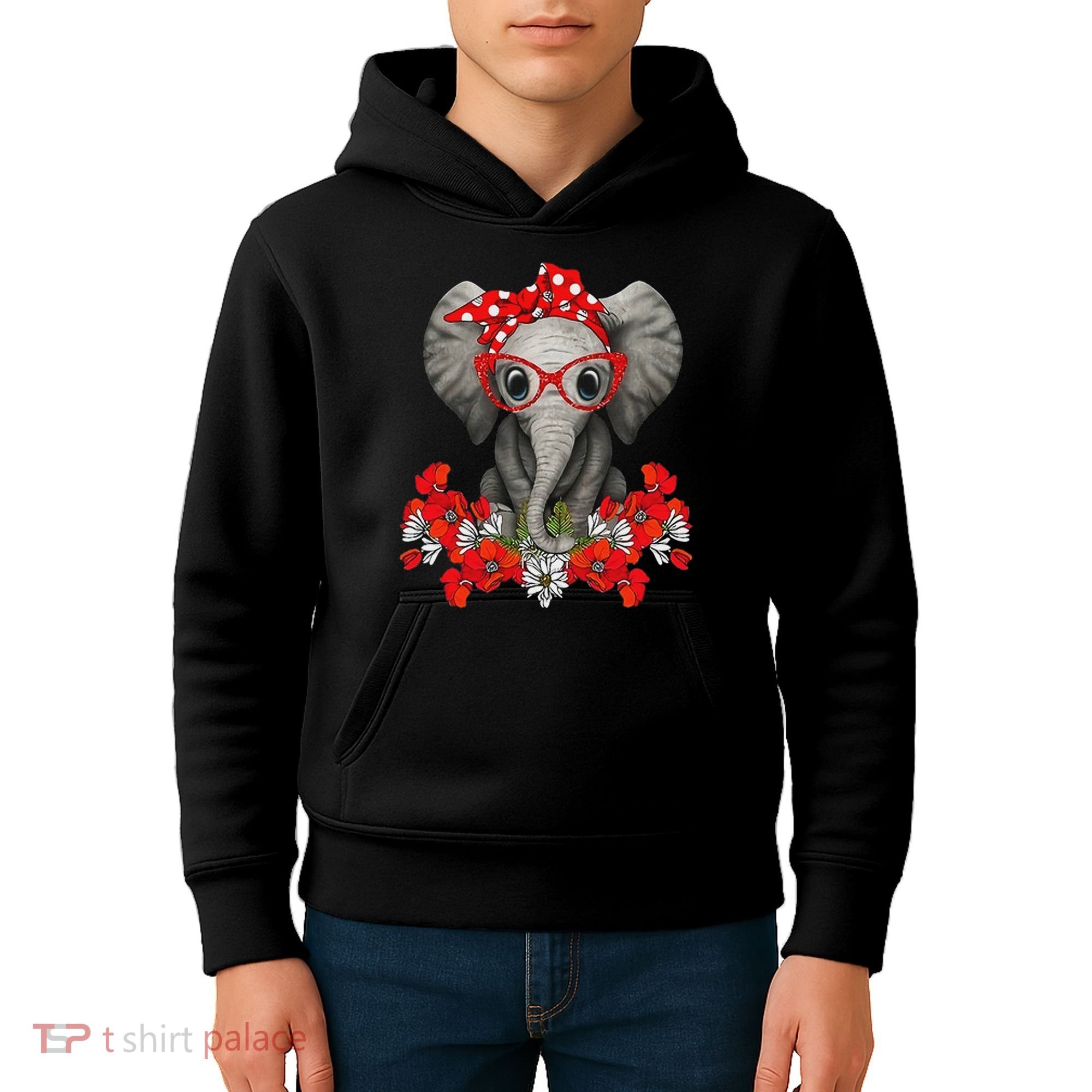 Save The Elephants Elephant Mom Red Bow Woman Kids Hoodie