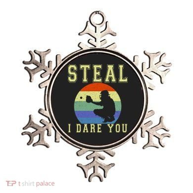 Steal I Dare You Vintage Funny Baseball Ornament