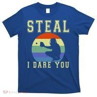 Steal I Dare You Vintage Funny Baseball T-Shirt thumb 0