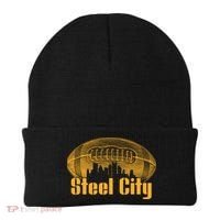 Steel City Pittsburg Skyline Football Beanie thumb 0