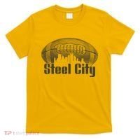Steel City Pittsburg Skyline Football T-Shirt thumb 0