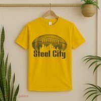 Steel City Pittsburg Skyline Football T-Shirt thumb 2