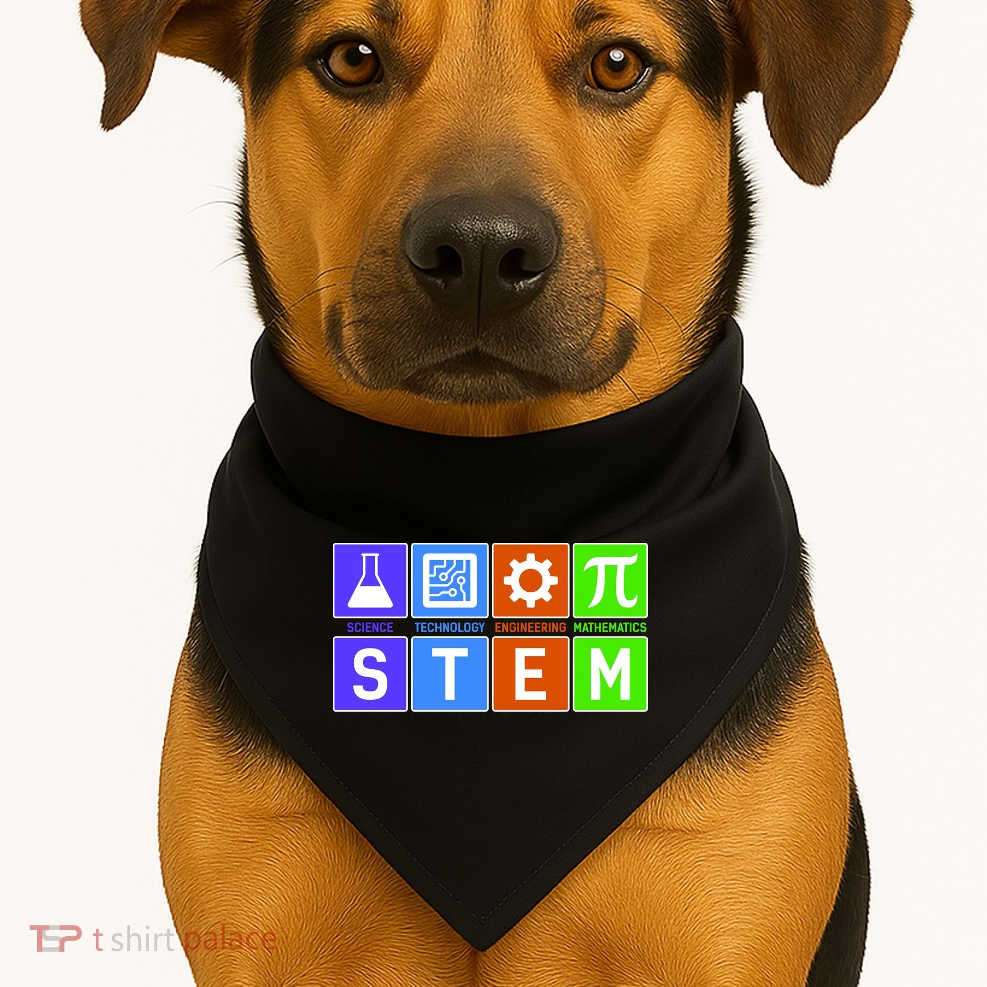 STEM - Science Technology Engineering Mathematics USA-Made Doggie Bandana