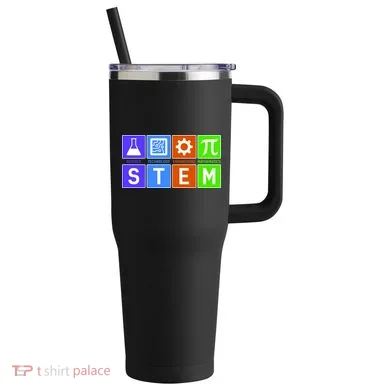 STEM - Science Technology Engineering Mathematics 40oz Vacuum Insulated Stainless Steel Travel Tumbler