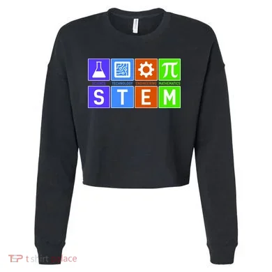 STEM - Science Technology Engineering Mathematics Cropped Pullover Crew