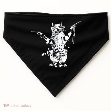 Stencil Graffiti Cat Armed With Guns USA-Made Doggie Bandana