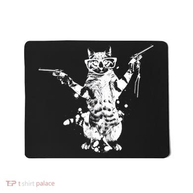 Stencil Graffiti Cat Armed With Guns Mousepad