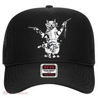 Stencil Graffiti Cat Armed With Guns Hat thumb 0
