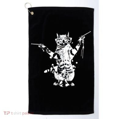 Stencil Graffiti Cat Armed With Guns Golf Towel