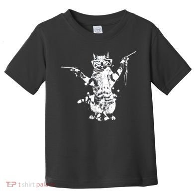 Stencil Graffiti Cat Armed With Guns Toddler T-Shirt