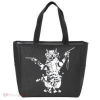 Stencil Graffiti Cat Armed With Guns Tote Bag thumb 0