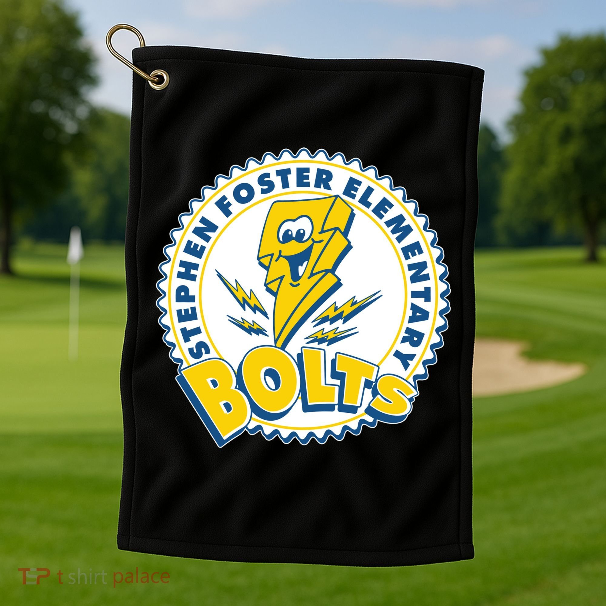 Stephen Foster Elementary Bolts Logo Golf Towel