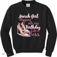 Stepping into March like a boss Kids Sweatshirt thumb 0