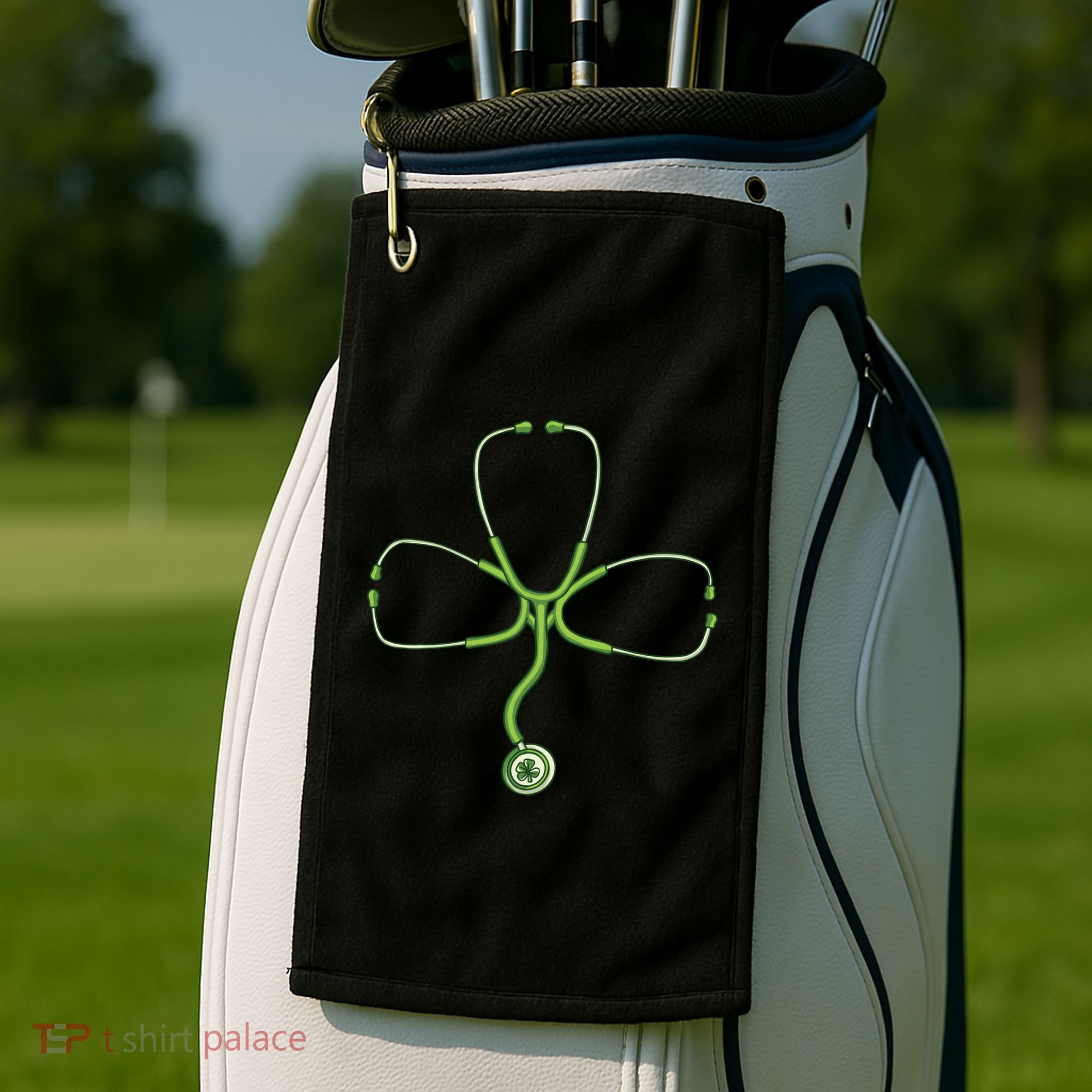 Stethoscope Clover Golf Towel