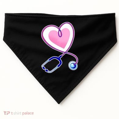 Stethoscope Heart Nursing  USA-Made Doggie Bandana