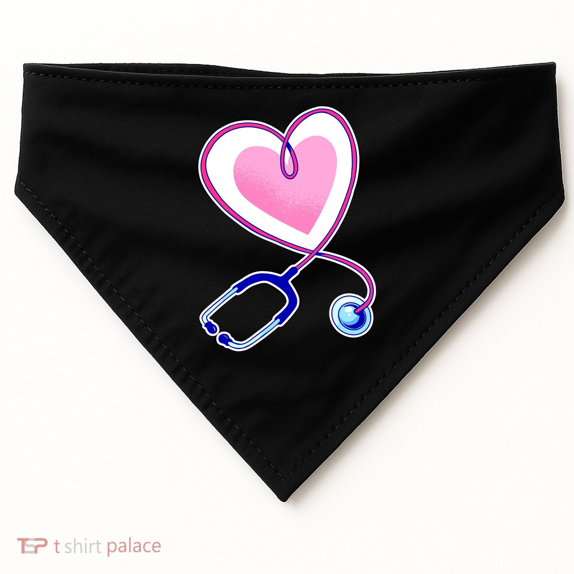 Stethoscope Heart Nursing  USA-Made Doggie Bandana