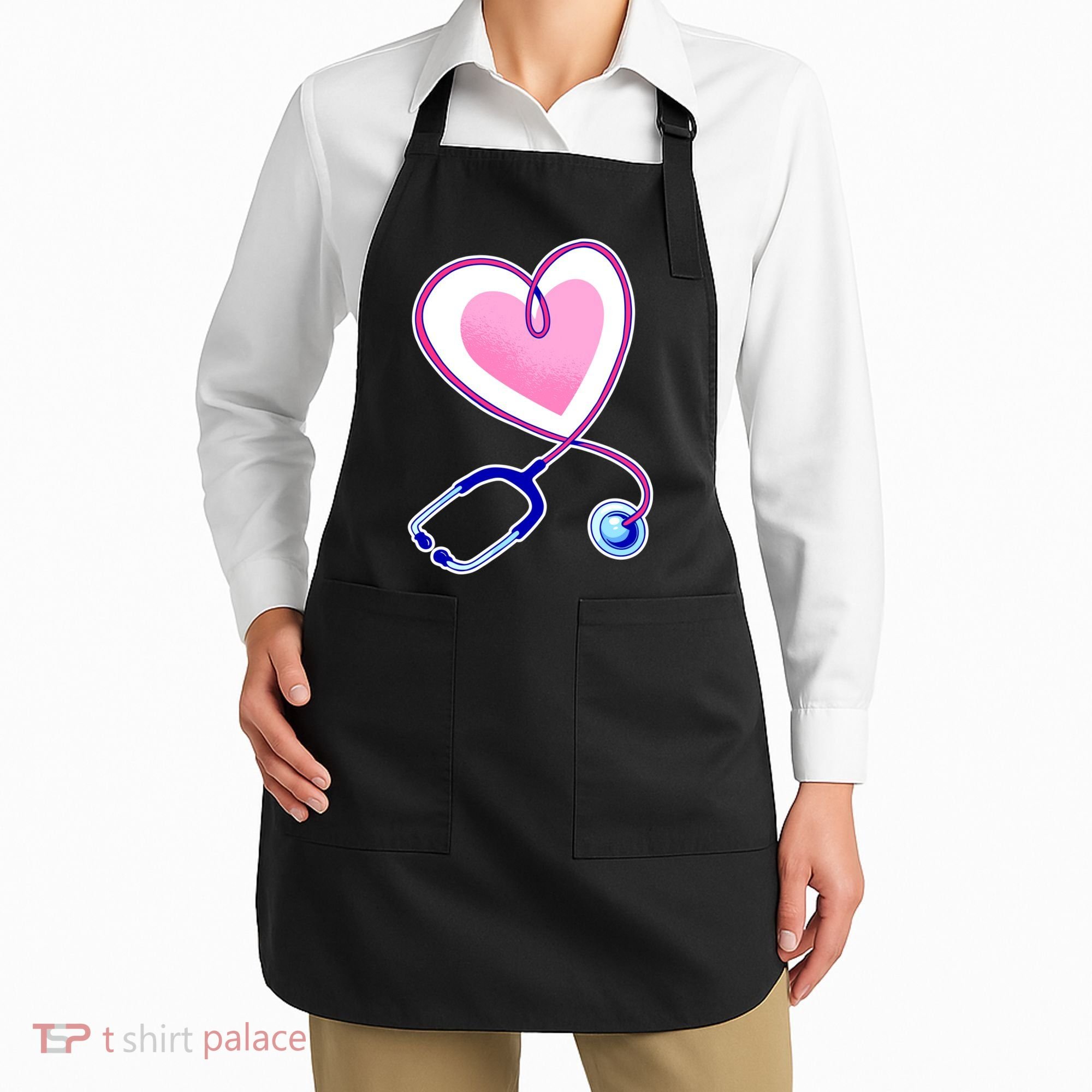 Stethoscope Heart Nursing  Apron