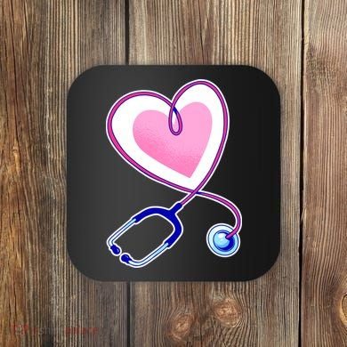 Stethoscope Heart Nursing  Coaster