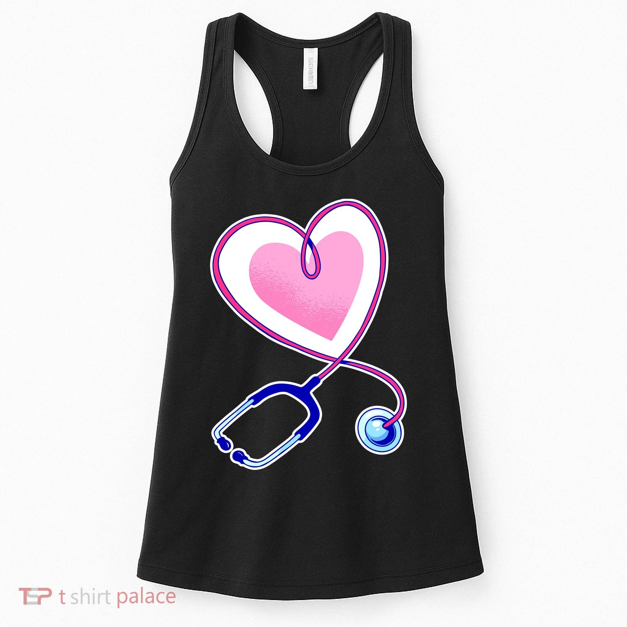 Stethoscope Heart Nursing  Women's Tank Top