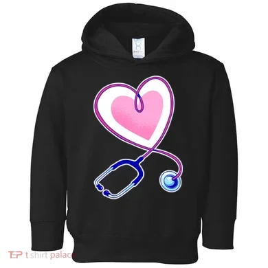 Stethoscope Heart Nursing  Toddler Hoodie