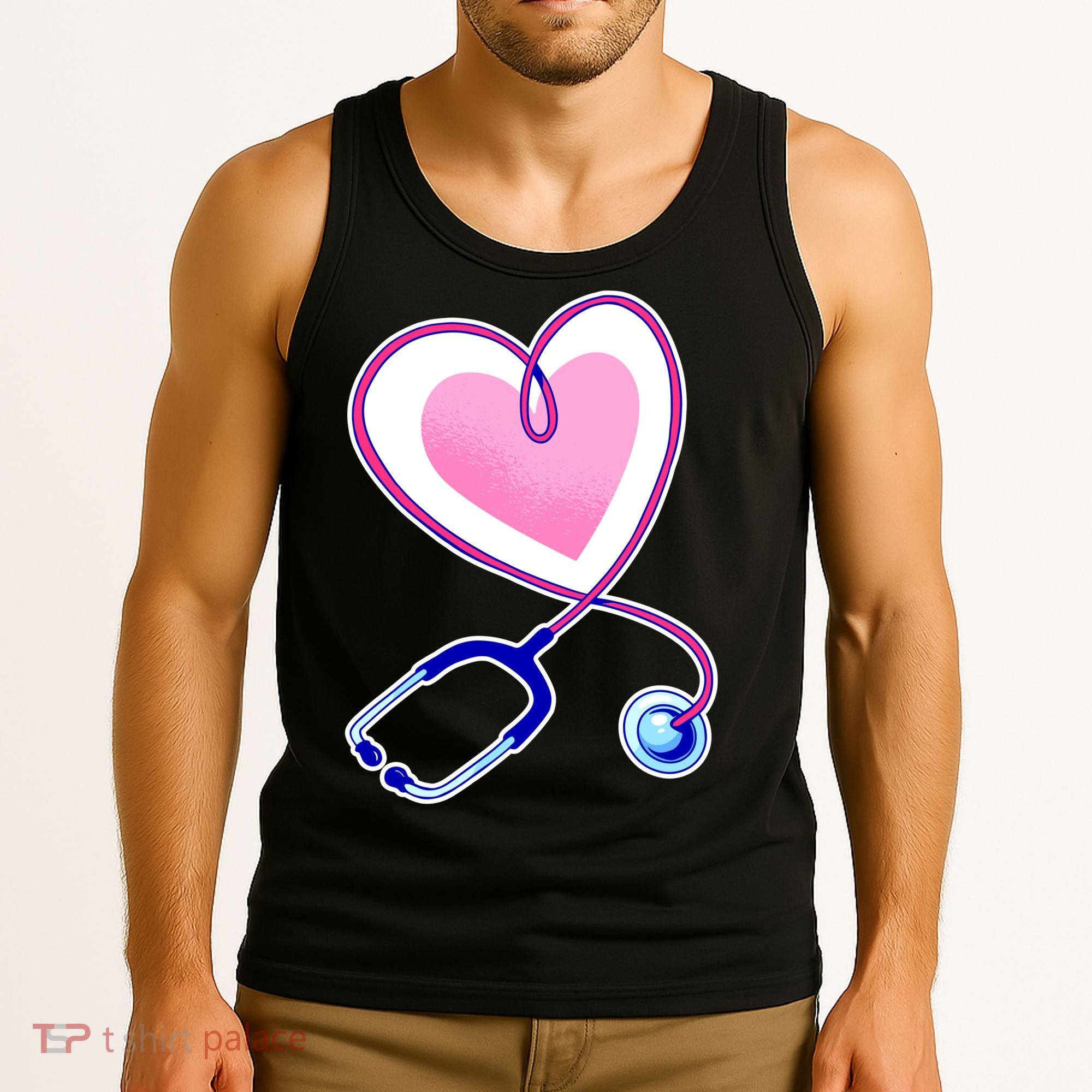 Stethoscope Heart Nursing  Tank Top