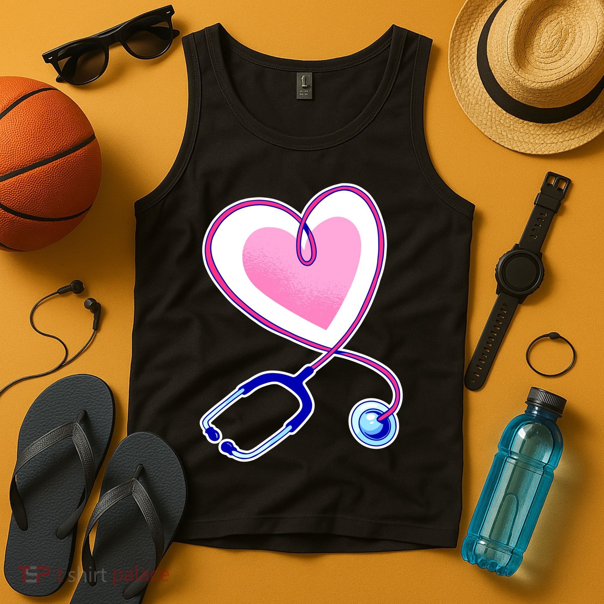 Stethoscope Heart Nursing  Tank Top