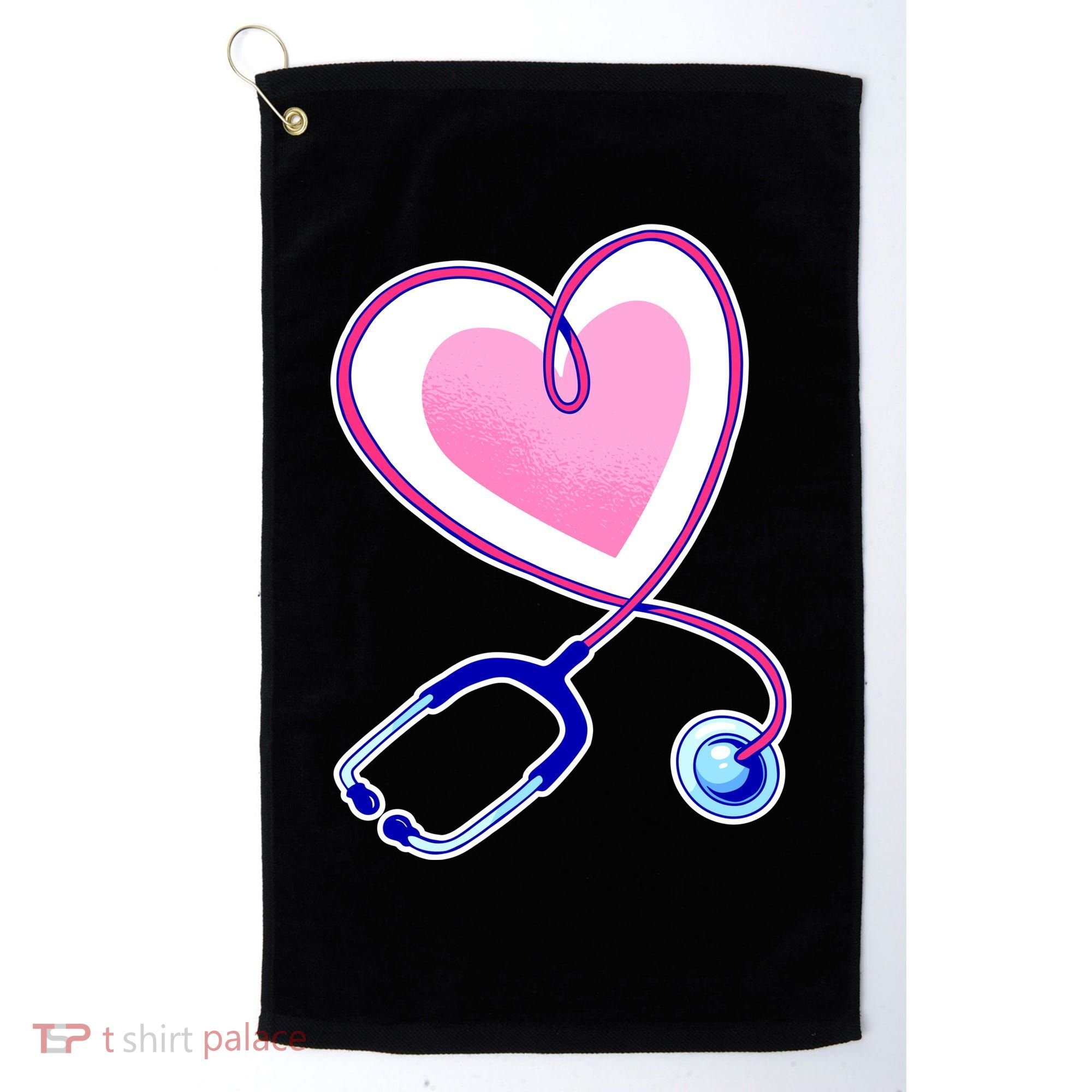 Stethoscope Heart Nursing  Golf Towel