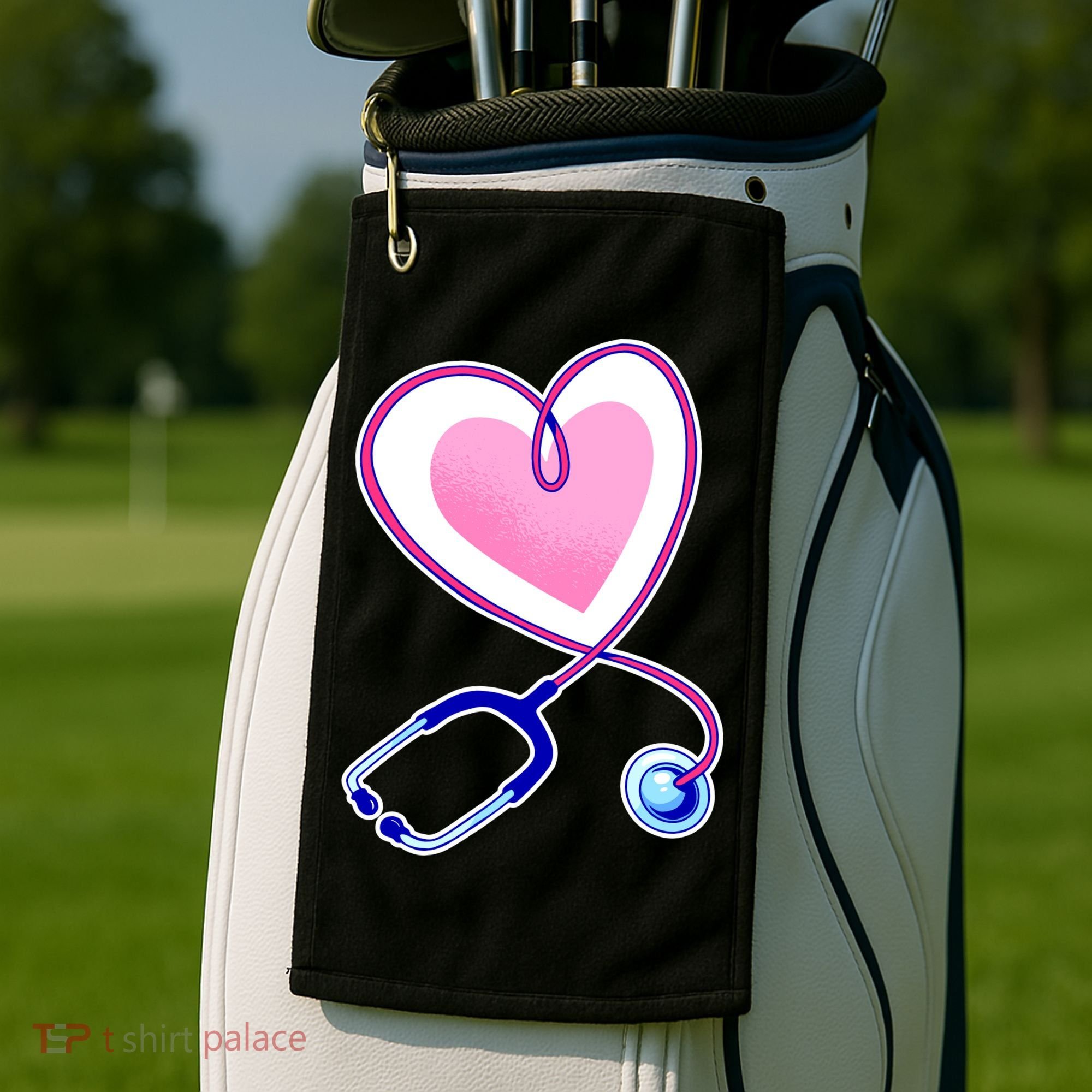 Stethoscope Heart Nursing  Golf Towel