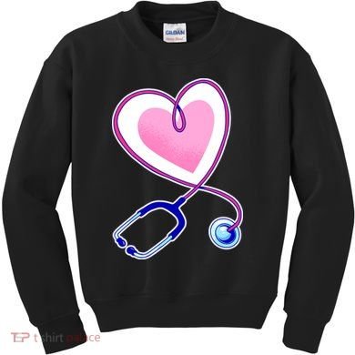 Stethoscope Heart Nursing  Kids Sweatshirt