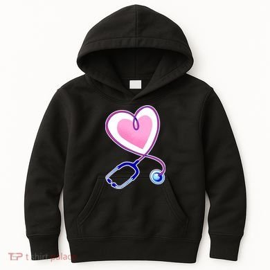 Stethoscope Heart Nursing  Kids Hoodie