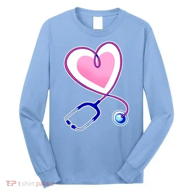 Stethoscope Heart Nursing Long Sleeve Shirt