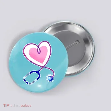 Stethoscope Heart Nursing  Button