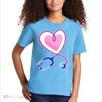 Stethoscope Heart Nursing  Kids T-Shirt thumb 2