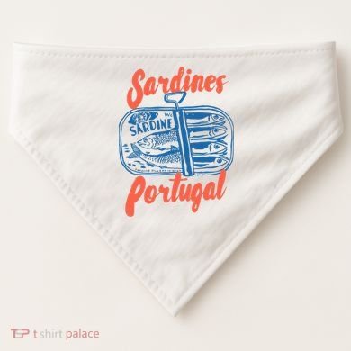 Sardines Tinned Fish Retro Graphic USA-Made Doggie Bandana