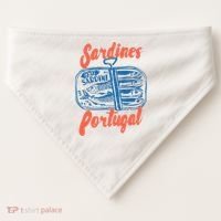Sardines Tinned Fish Retro Graphic USA-Made Doggie Bandana thumb 0
