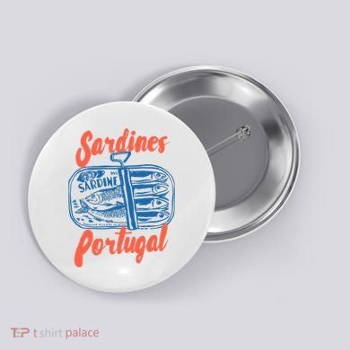 Sardines Tinned Fish Retro Graphic Button