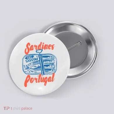 Sardines Tinned Fish Retro Graphic Button