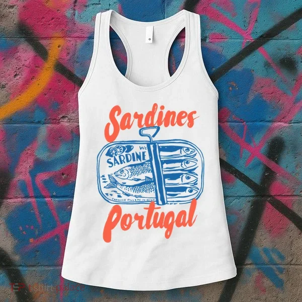 Sardines Tinned Fish Retro Graphic Women's Tank Top