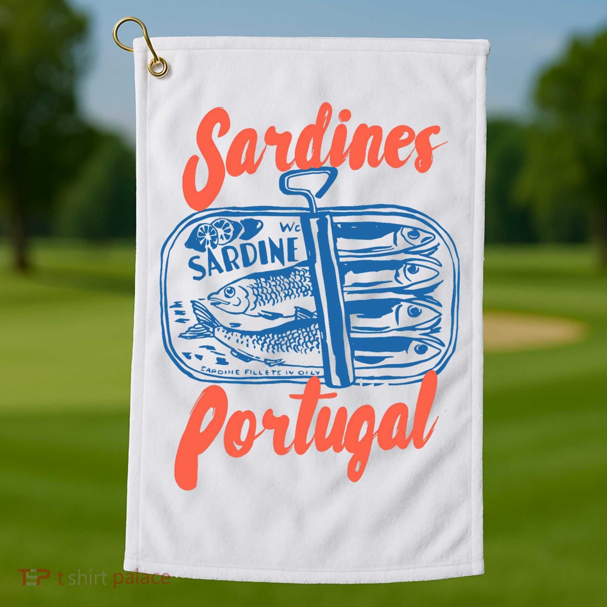 Sardines Tinned Fish Retro Graphic Golf Towel