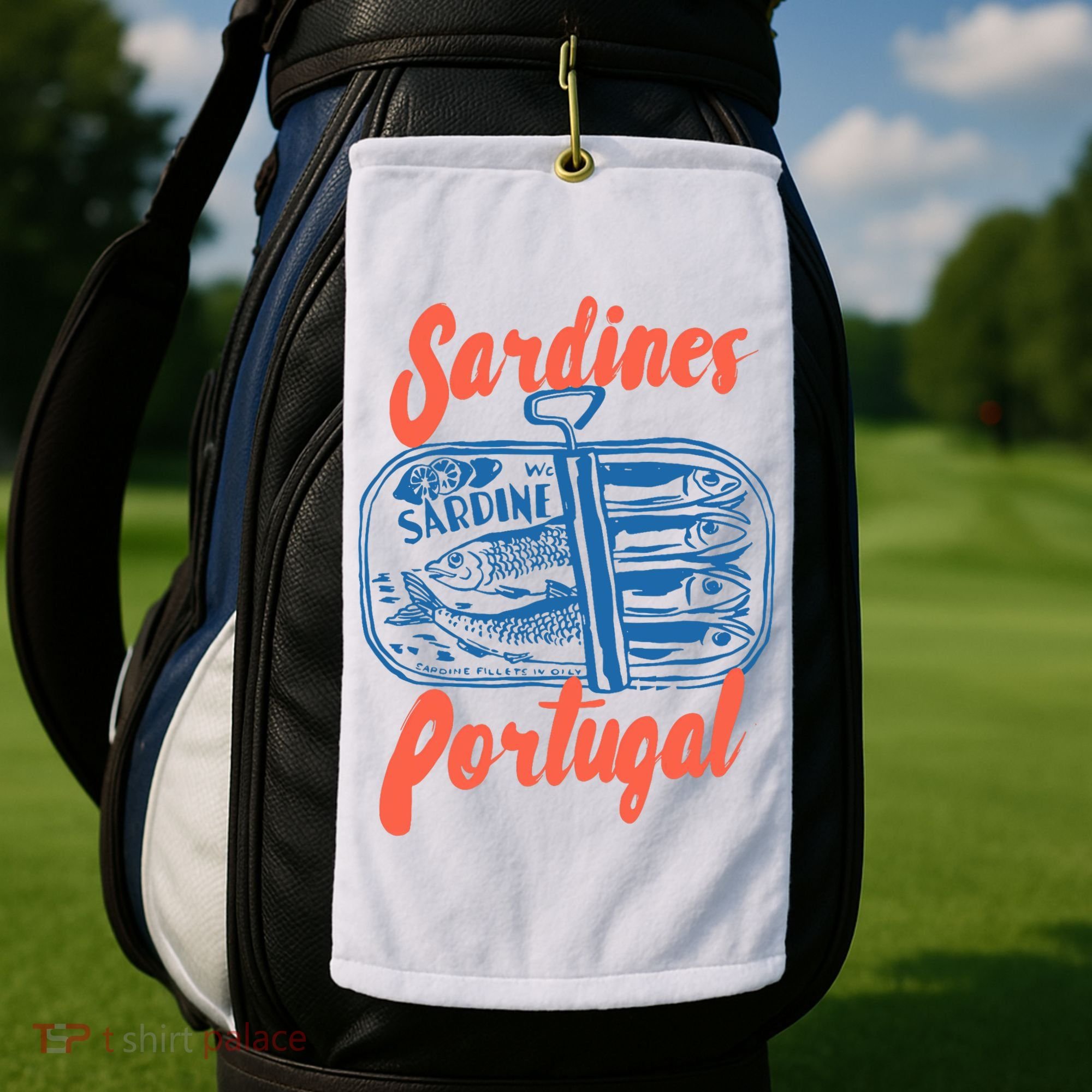 Sardines Tinned Fish Retro Graphic Golf Towel