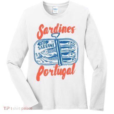 Sardines Tinned Fish Retro Graphic Women's Long Sleeve Shirt