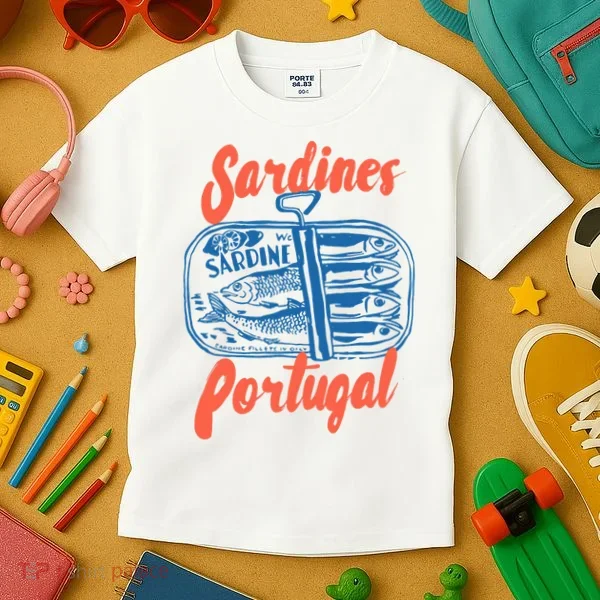 Sardines Tinned Fish Retro Graphic Kids T-Shirt