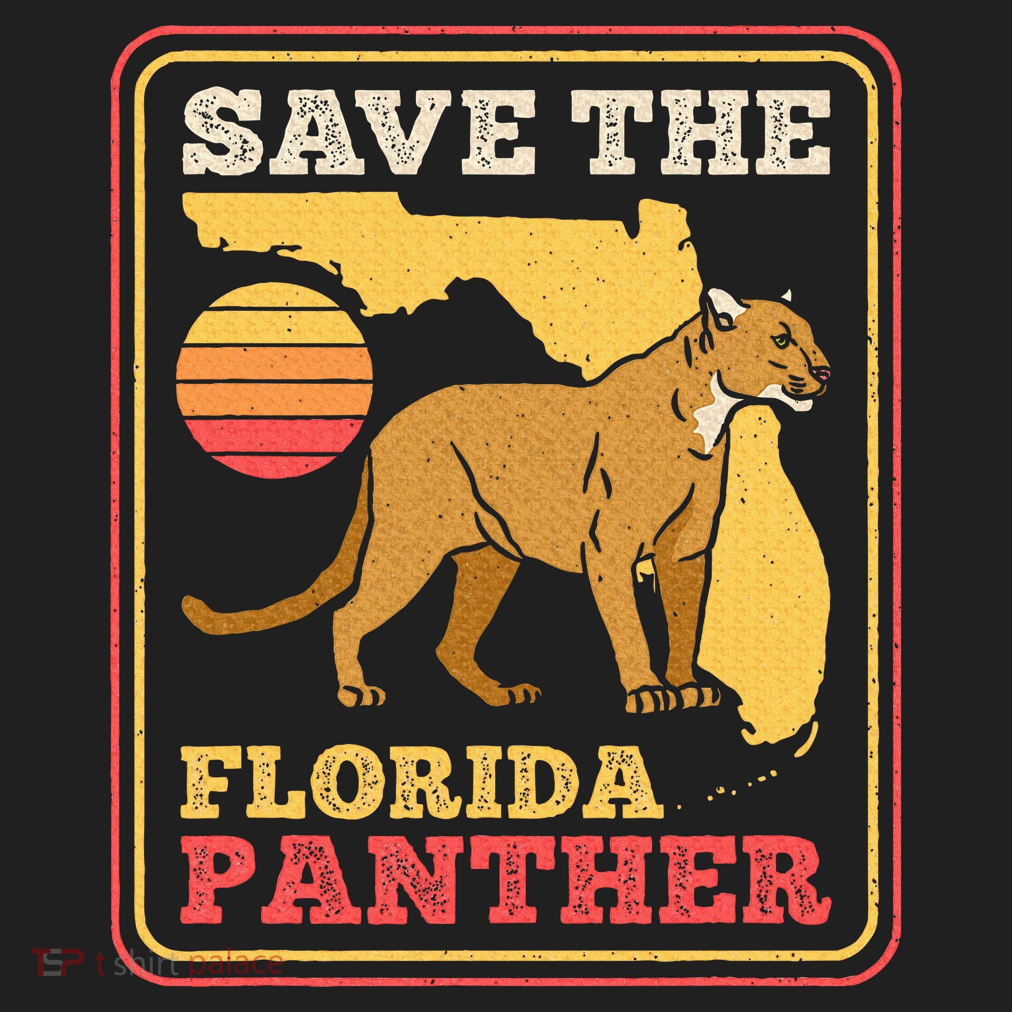 Save The Florida Panther Retro Wildlife Cougar Women's Sweatshirt