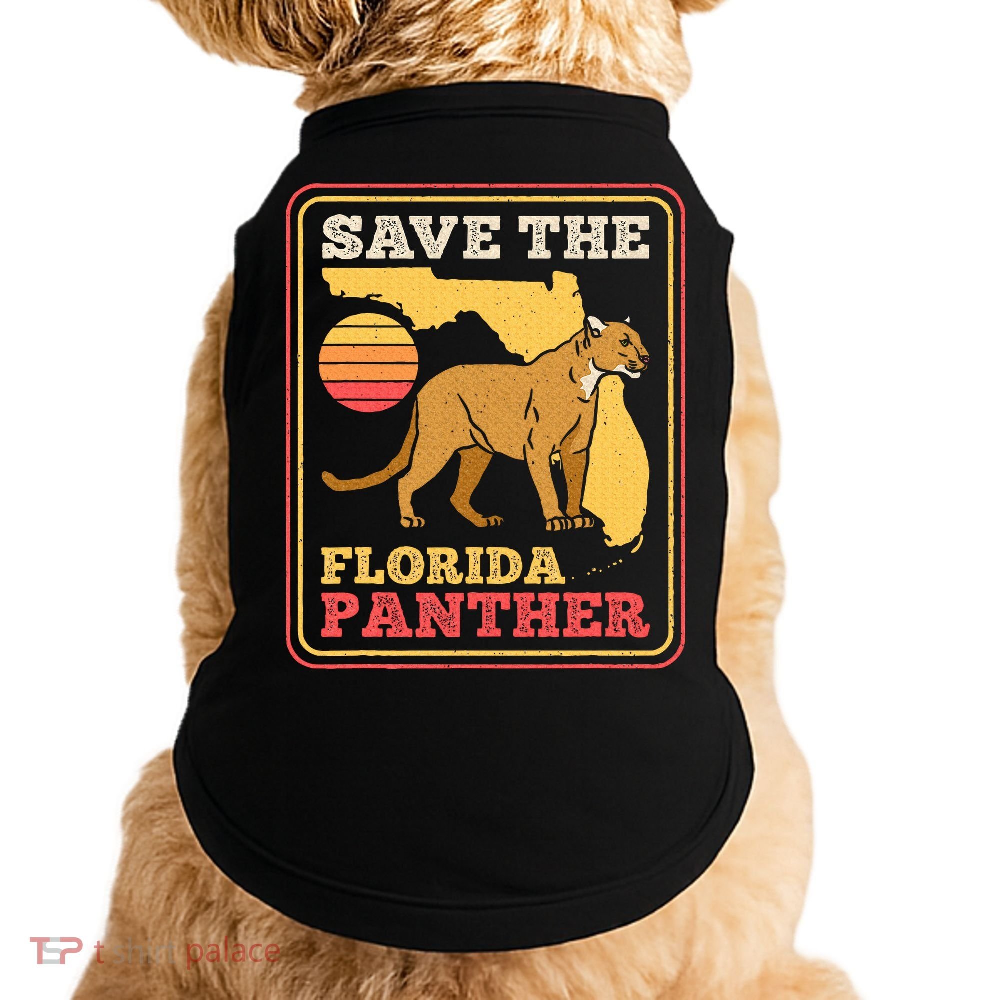 Save The Florida Panther Retro Wildlife Cougar Doggie Tank